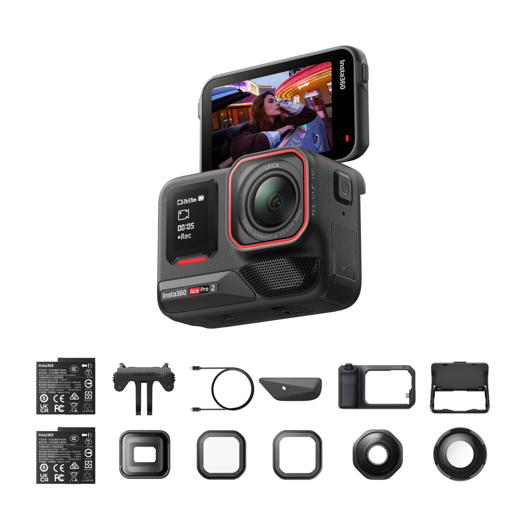 Insta360 Ace Pro 2 Ultimatives Videography-Bundle – wasserdichte 8K Action-Cam, mit Leica entwickelt