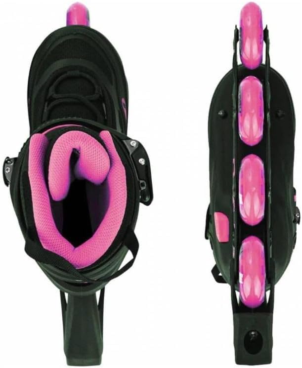 Story Fusion verstellbare Inline-Rollschuhe, rosa, leichte Aluminiumkonstruktion, atmungsaktives Mes