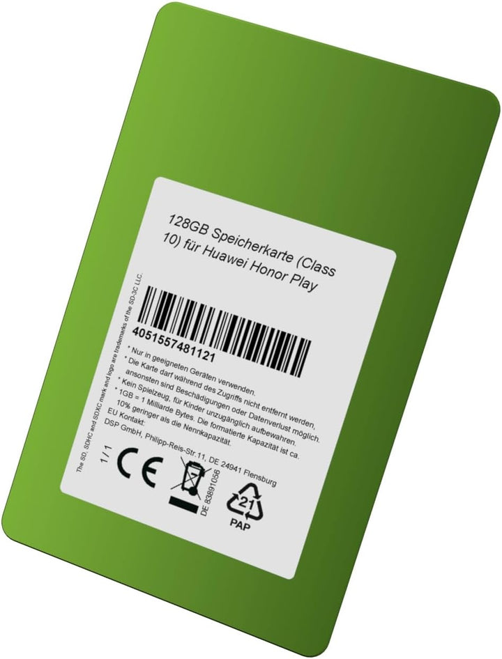 128GB Speicherkarte (Class 10) für Huawei Honor Play 128GB Class 10, 128GB Class 10