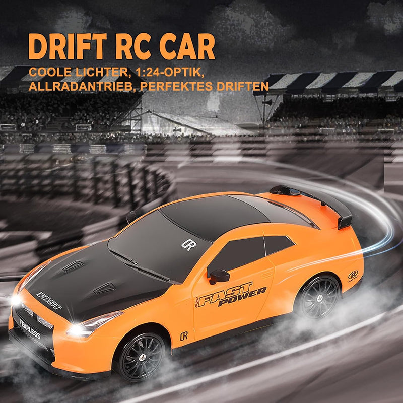 Siereolly RC Drift Car 1:24 Ferngesteuertes Auto 2,4Ghz Spielzeugauto 15km/h 4WD Ferngesteuertes Ren