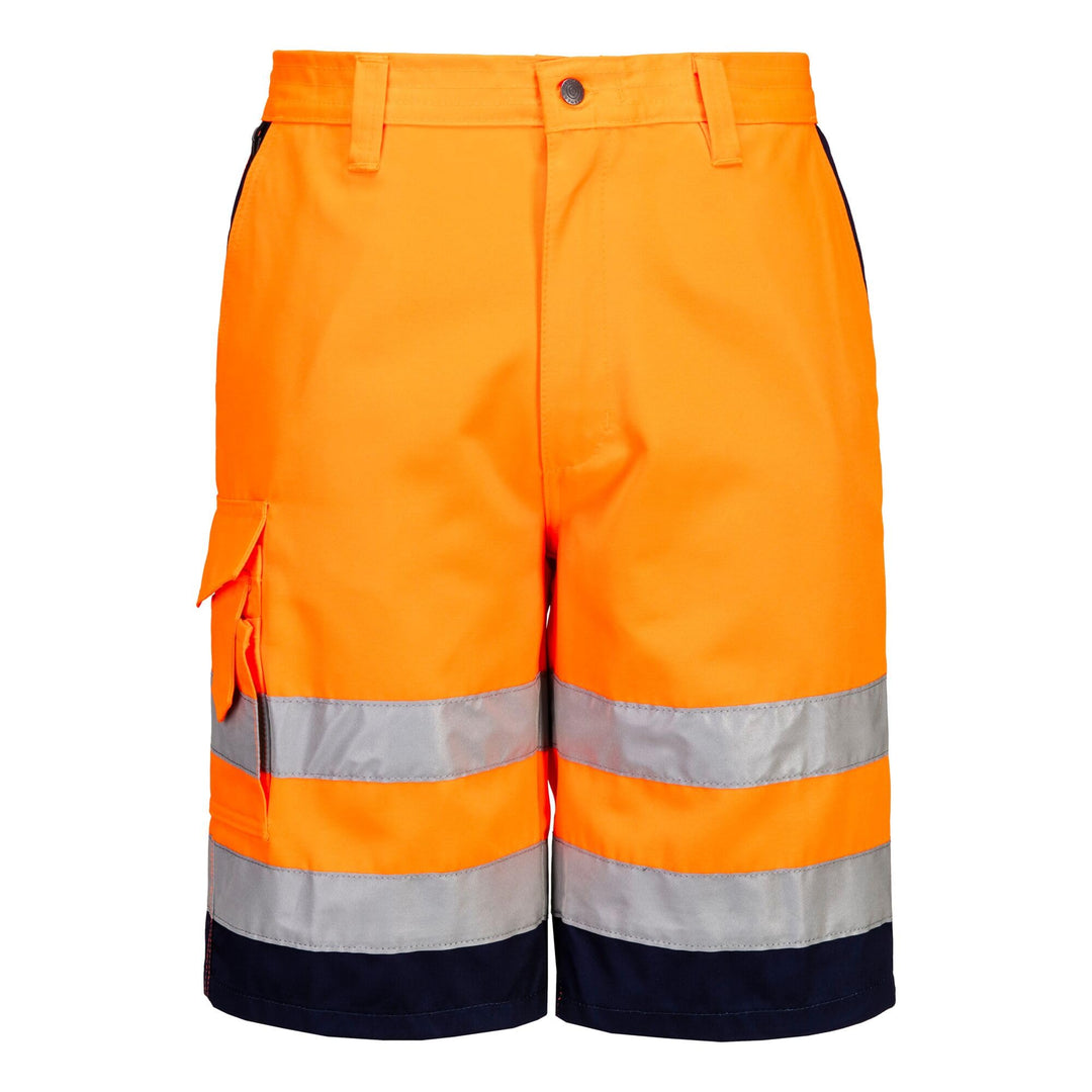Portwest Warnschutz-Shorts aus Polyester-Baumwolle, Grösse: XXL, Farbe: Orange/Marine, E043ONRXXL