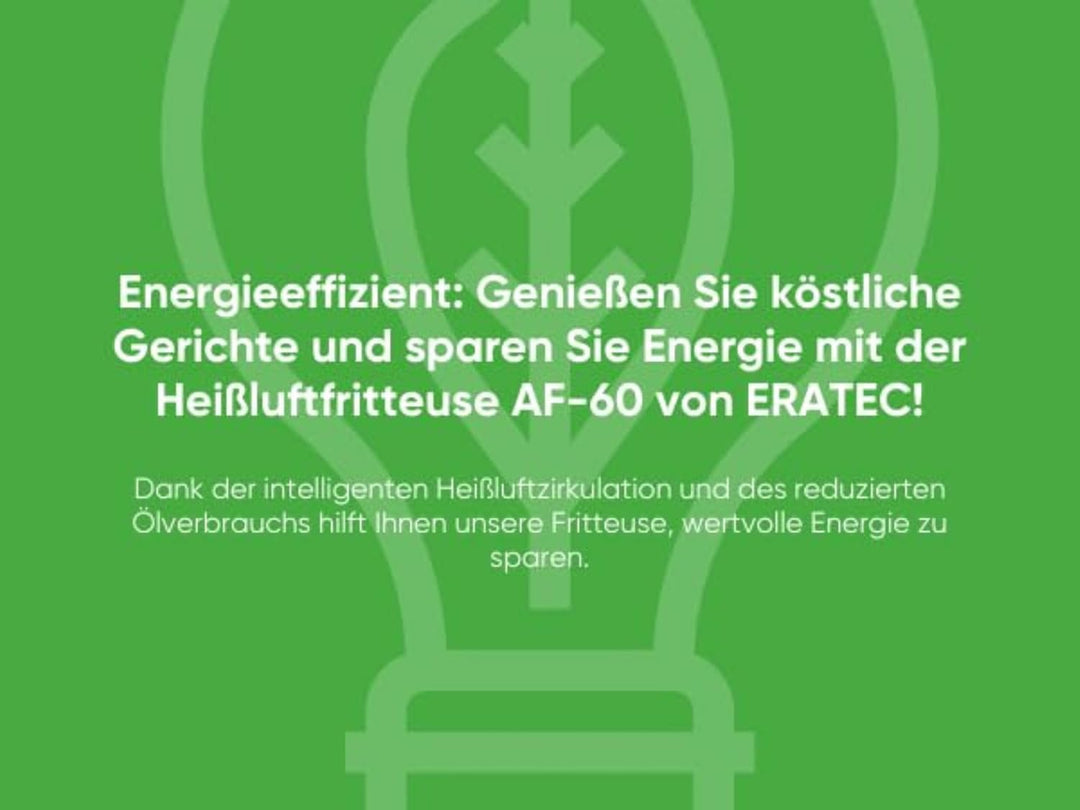ERATEC AF-60 Heissluftfritteuse XXL 5,5L 1500W Air Fryer ohne Öl Heisluftfritöse mit LED Touchscreen
