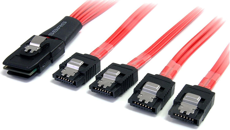 StarTech.com Serial ATA SCSI SAS Kabel 1m - SFF-8087 auf 4x SATA mit Lasche