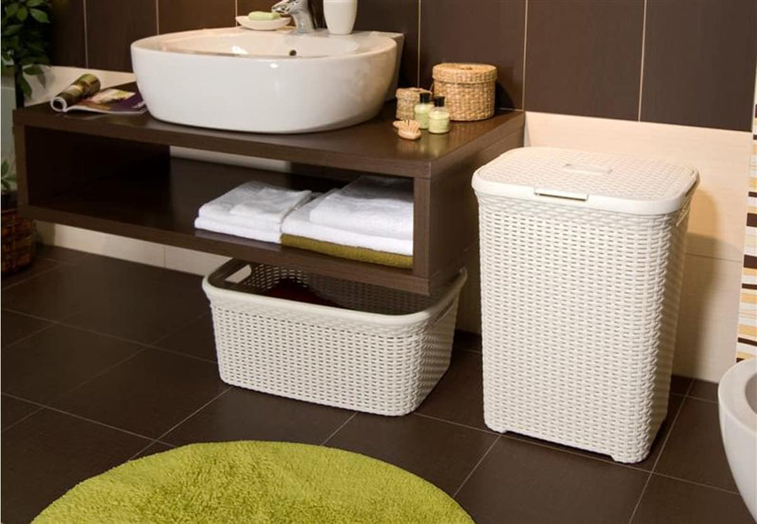 Curver 00708-885-00 Wäschebox Style, 45 L, Creme, Creme