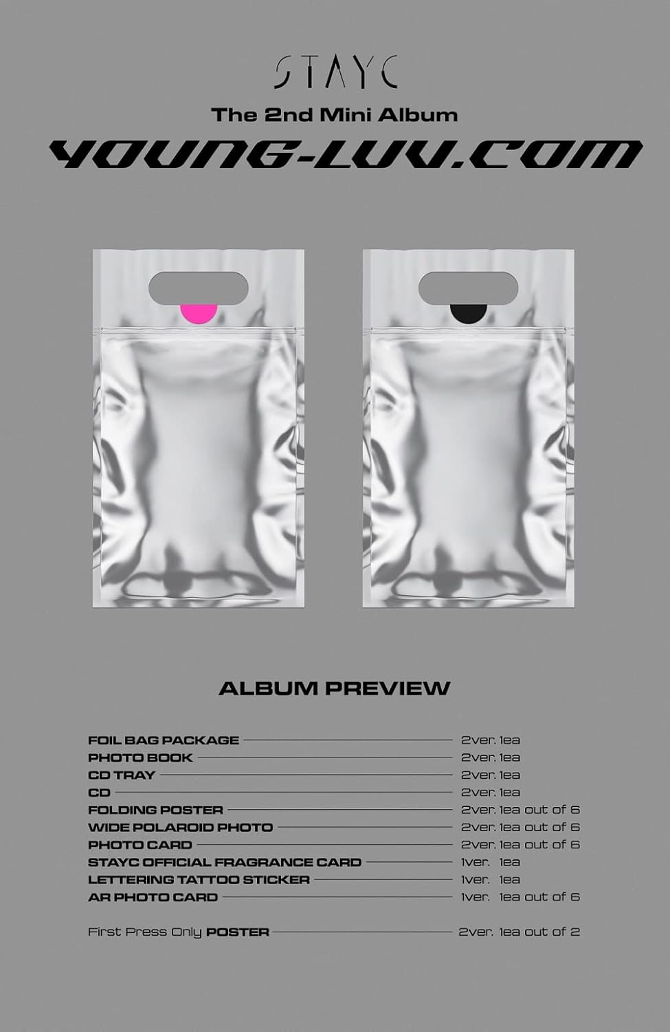 Genie Music STAYC - YOUNG-LUV.COM (2nd Mini Album) (LUV ver, + Folded Poster), L200002350 LUV ver +