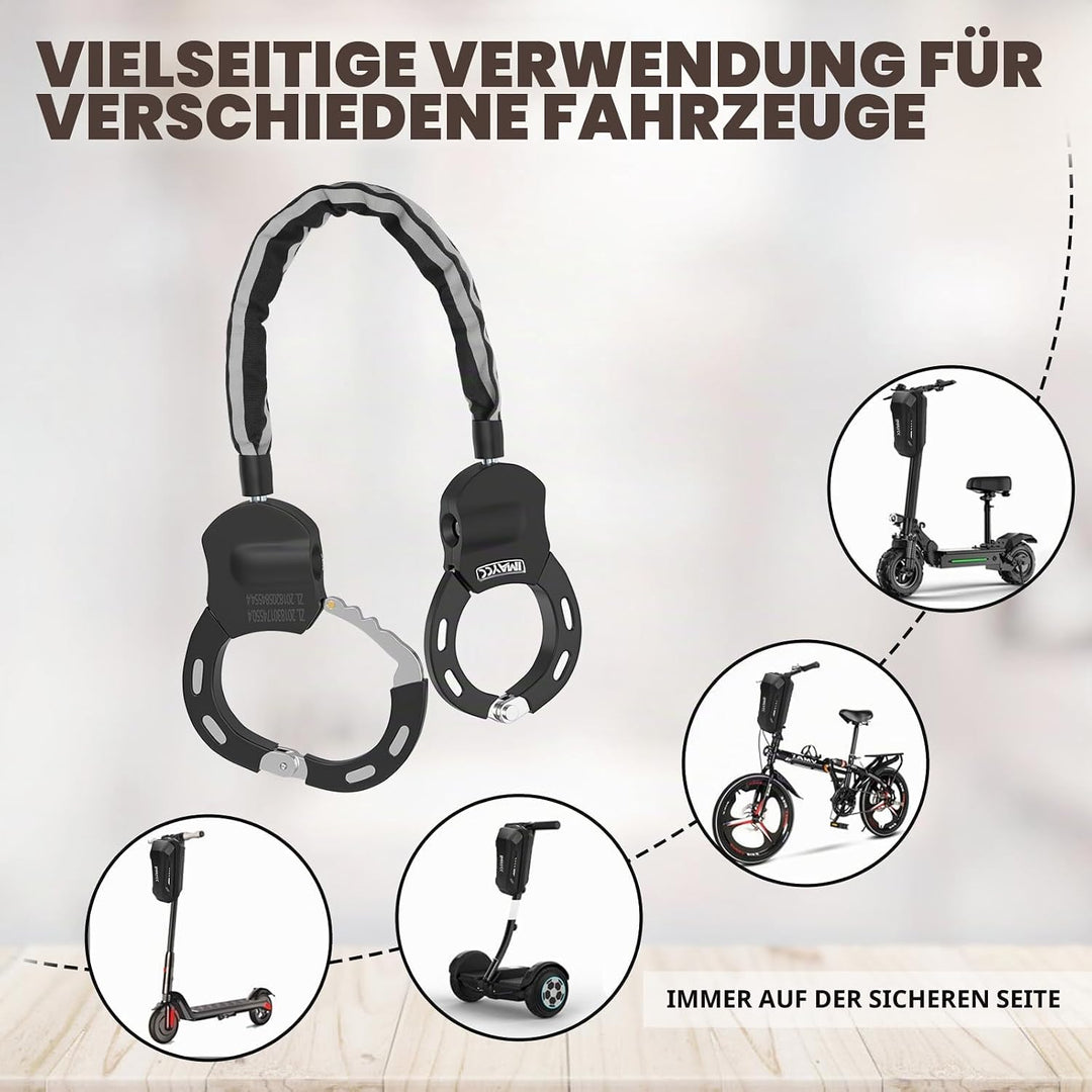 IMAYCC E Scooter Schloss Mit Tasche, Schloss für E Scooter, Handschellenschlossn, Motorrad, Hochsich