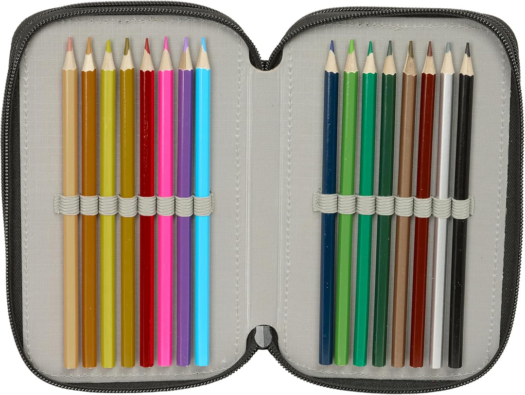 ONE Piece Schulmäppchen mit 37 Utensilien, Federmäppchen für Kinder, ideal für Kinder von 5 bis 14 J
