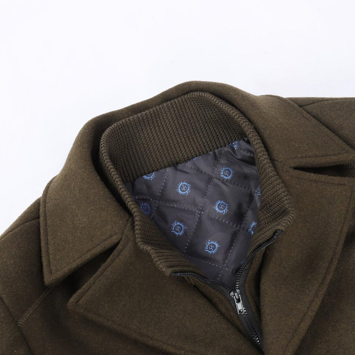 YOUTHUP Herren Mantel mit Steppweste Winter Wollmantel Wolle Slim Fit Übergangsmantel Outdoor Winter