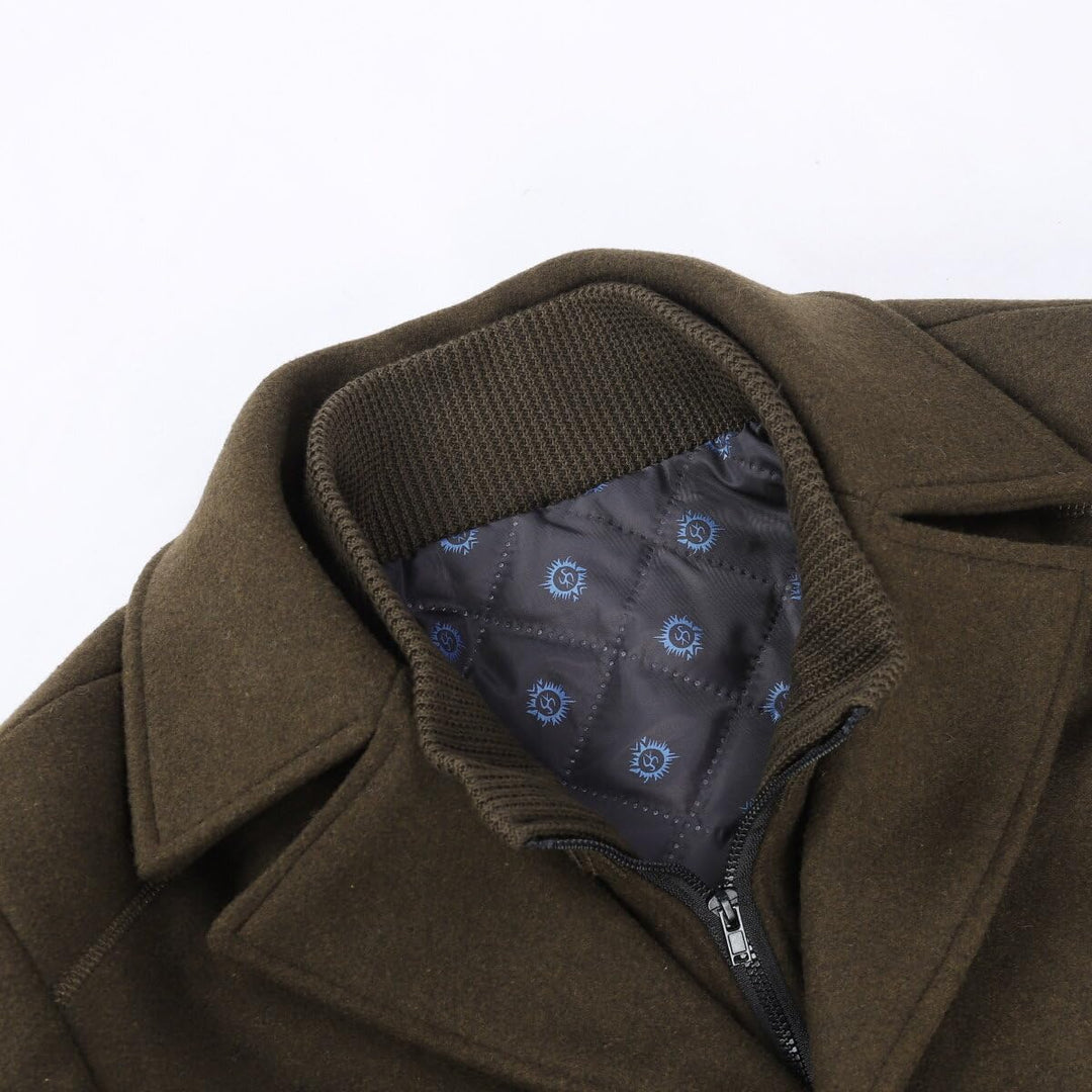 YOUTHUP Herren Mantel mit Steppweste Winter Wollmantel Wolle Slim Fit Übergangsmantel Outdoor Winter