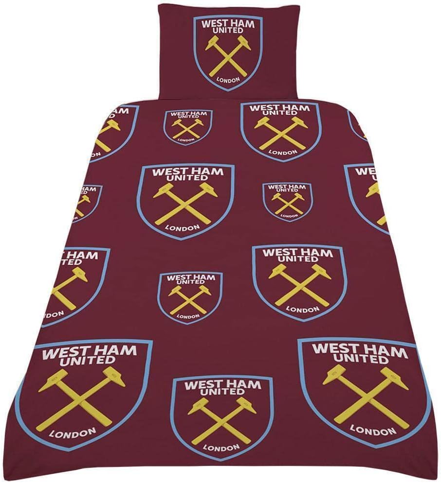 West Ham Multi Crest Single Reversible Duvet and Pillow Case Set