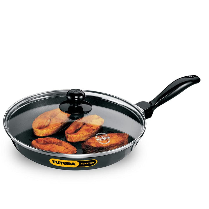 HAWKINS Futura Non-Stick Frying Pan with Glass Lid, 26 cm
