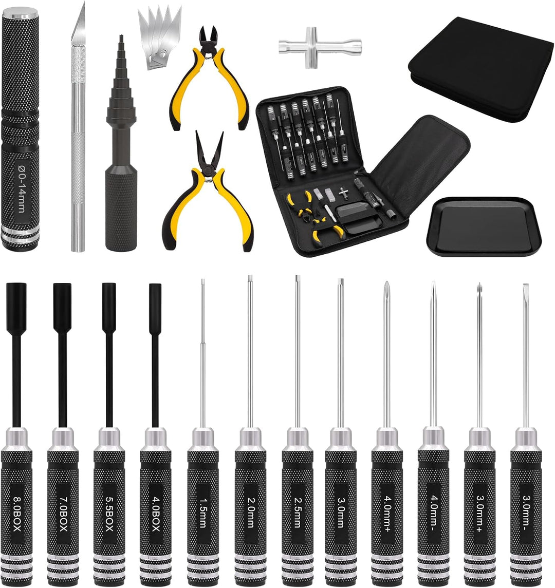 19 in 1 RC Werkzeugsatz, RC Schraubendreher Tools Set Sechskant Sechskantmutter Kreuzschraubendreher