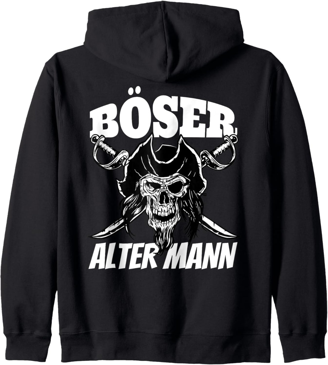 Retro Böser alter Mann Pirat aus Totenkopf Schädel Piraten Kapuzenjacke