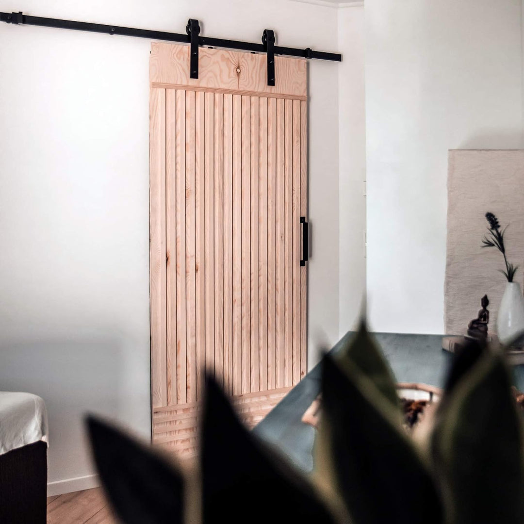 1x Natural Goods Berlin SCHIEBETÜRSYSTEM mehrere Modelle, Schwarz pulverbeschichtet, 2m, Scheunentor