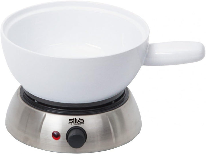 Silva Schneider FO-K 825 Fondue 8 Gabeln 1200W Edelstahl- u Keramiktopf Suppe Käse Schokolade