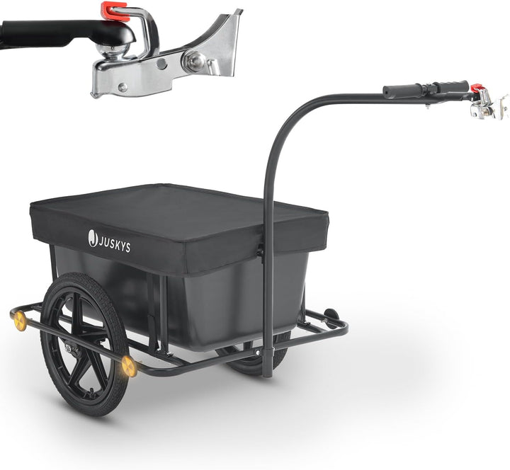 Juskys Fahrradanhänger 90 Liter - Lastenanhänger mit Kupplung, Deichsel — Anhänger für Fahrrad 40 /