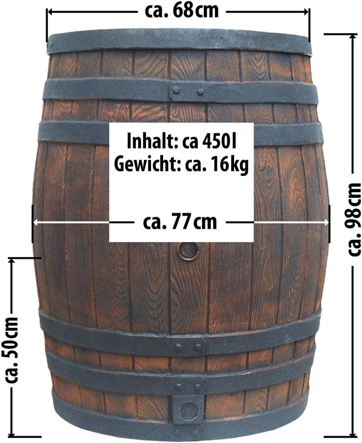 EICHENFÄSSER SITZGARNITUR, REGENFASS Wasserfass REGENWASSERTONNE Wassertonne - FROSTSICHERES Gartenf