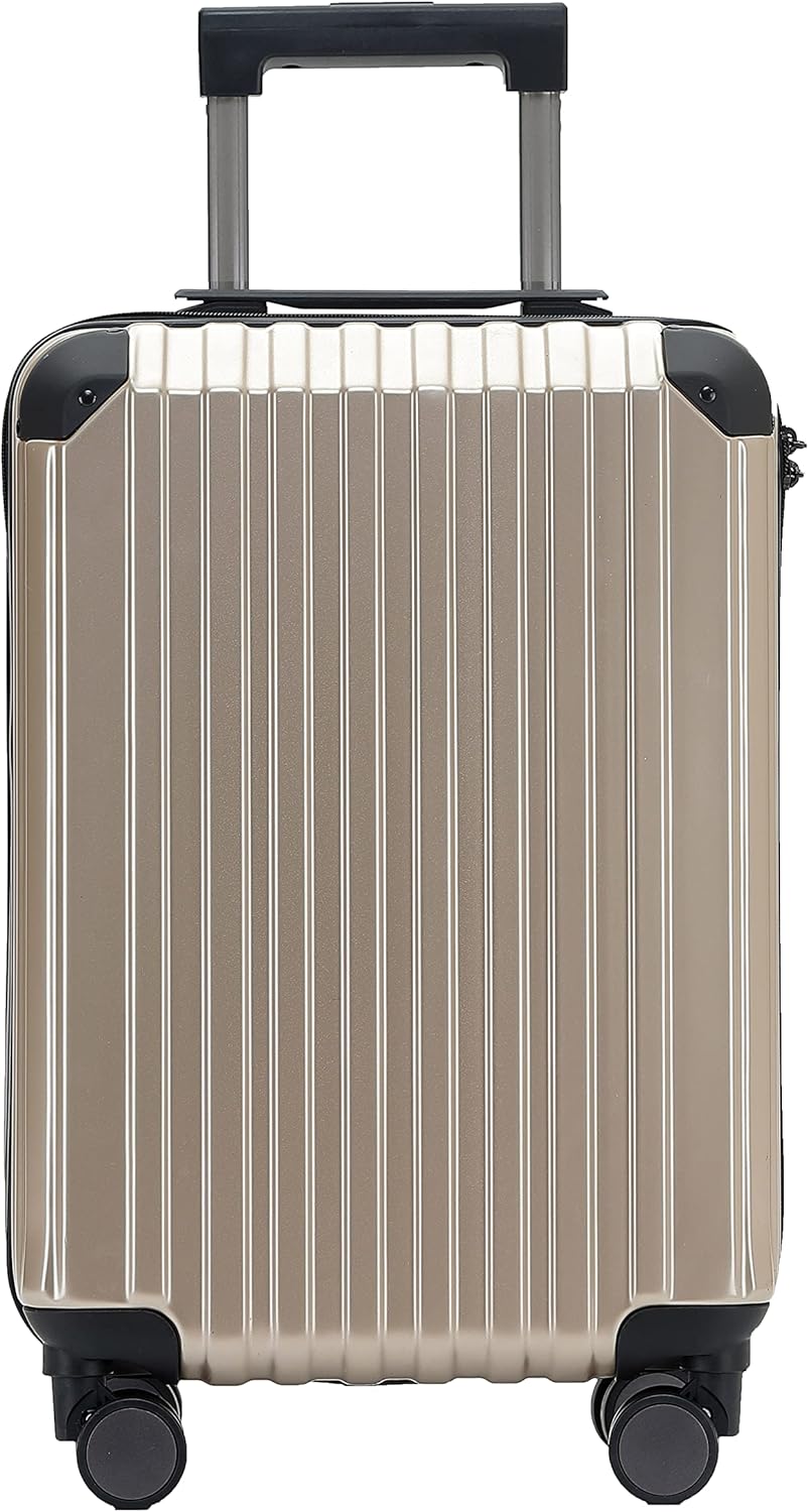 M816 TSA-Schloss Koffer Reisekoffer Trolley Hardschale Boardcase (Champagner, Kleiner Koffer), Champ