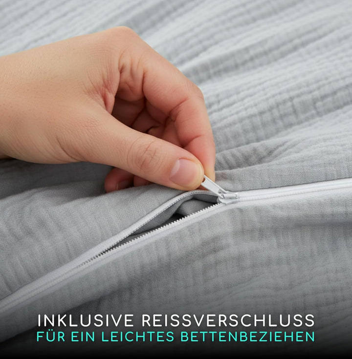 ALAVYA HOME® Kinderbettwäsche 100x135 2 teilig |Zertifiziert & für Allergiker geeignet | Mus