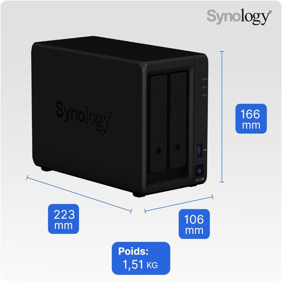 Synology DiskStation DS723+ NAS/Storage Server Tower Ethernet LAN Black R1600