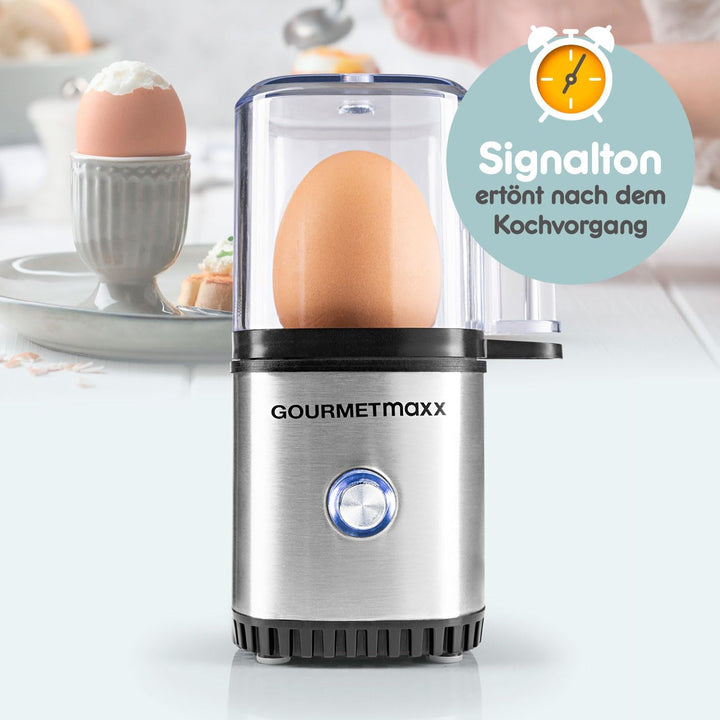 GOURMETmaxx Eierkocher für 1 Ei | Elektrischer, energiesparsamer Egg Cooker mit einfacher Bedienung