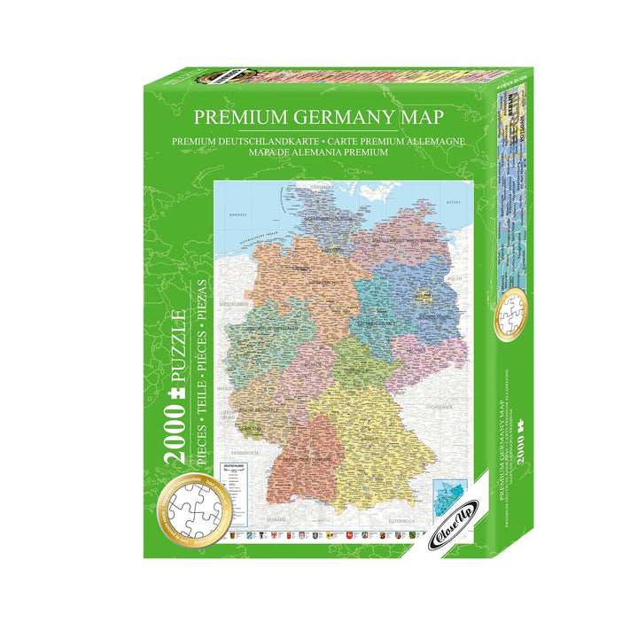 Close Up Deutschland Puzzle 2000 Teile - Karte - 68,8 x 96,6 cm Premium Map 2021 - MAPS IN Minutes,