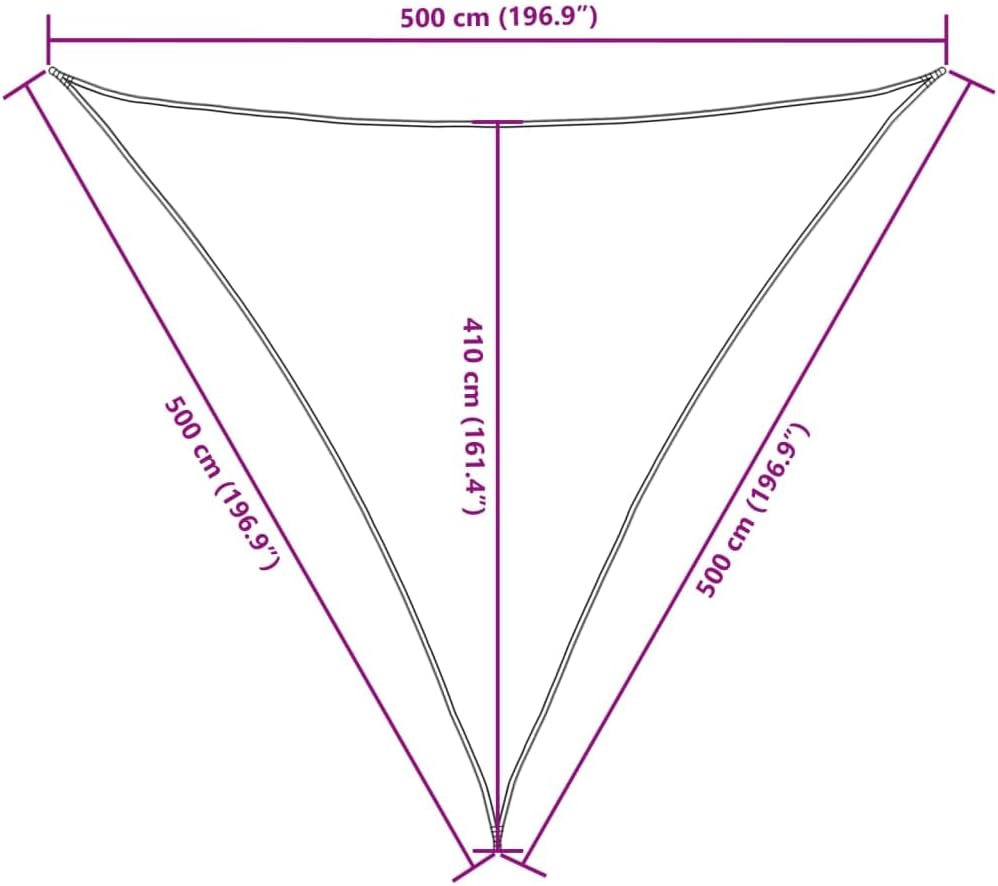vidaXL Sonnensegel Dreieckig 5x5x5m Creme Garten Sonnenschutz Beschattung 5 x 5 x 5 m Creme, 5 x 5 x