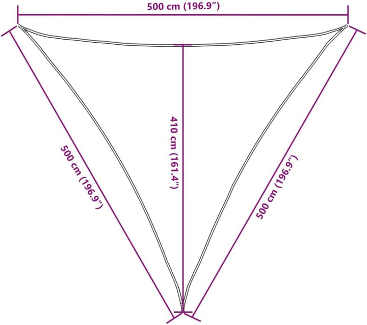vidaXL Sonnensegel Dreieckig 5x5x5m Creme Garten Sonnenschutz Beschattung 5 x 5 x 5 m Creme, 5 x 5 x