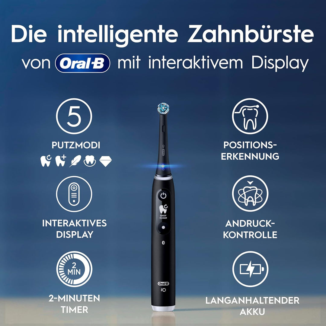 Oral-B iO Series 6 Elektrische Zahnbürste/Electric Toothbrush, Doppelpack & 3 Aufsteckbürsten, 5 Put