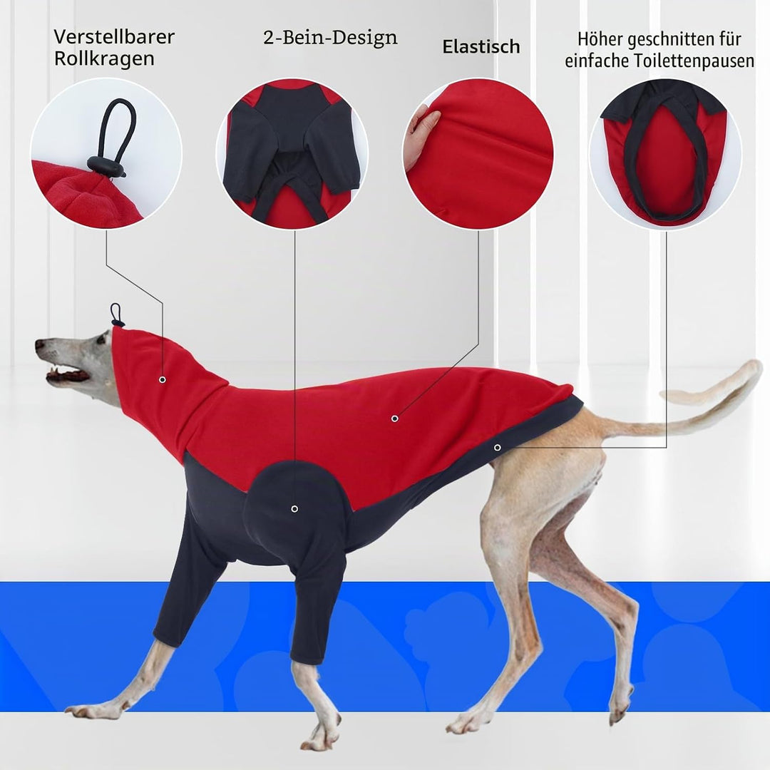 Whippet Mantel, Hundepullover Windhund Hundemantel Windhund Greyhound Sweater Fleece Whippet Kleidun