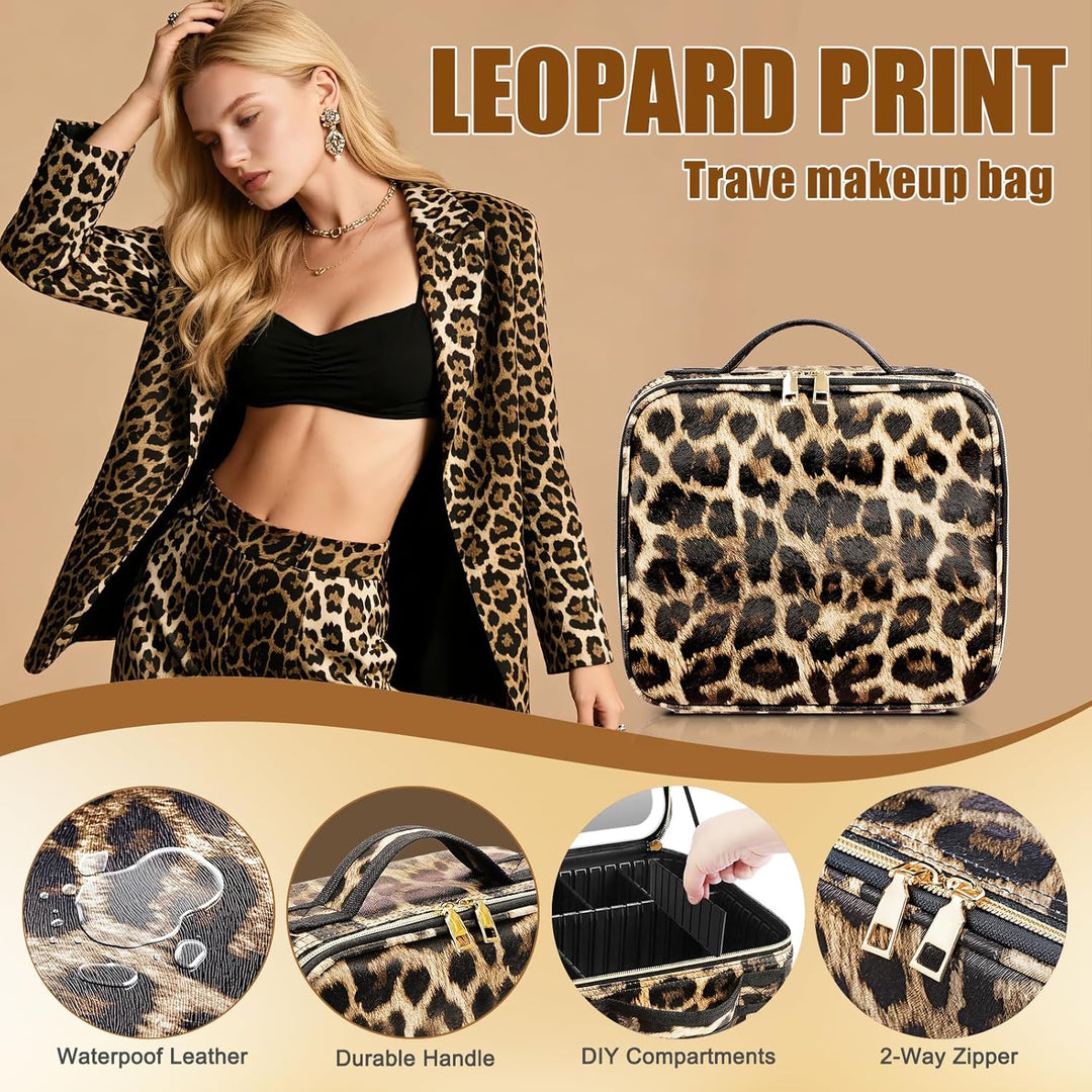 Reise-Makeup-Tasche Kosmetiktasche Make up Organizer Tasche mit grossen beleuchteten Spiegel 3 Farbe