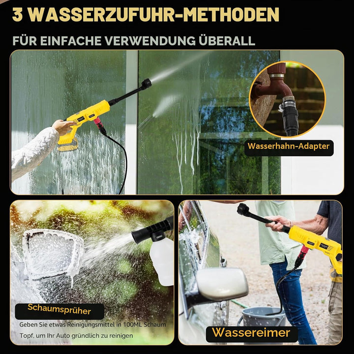Akku-Hochdruckreiniger für Dewalt 20 V Akku, 21000 U/min, 1000 PSI, tragbarer Handreiniger mit 6-in-