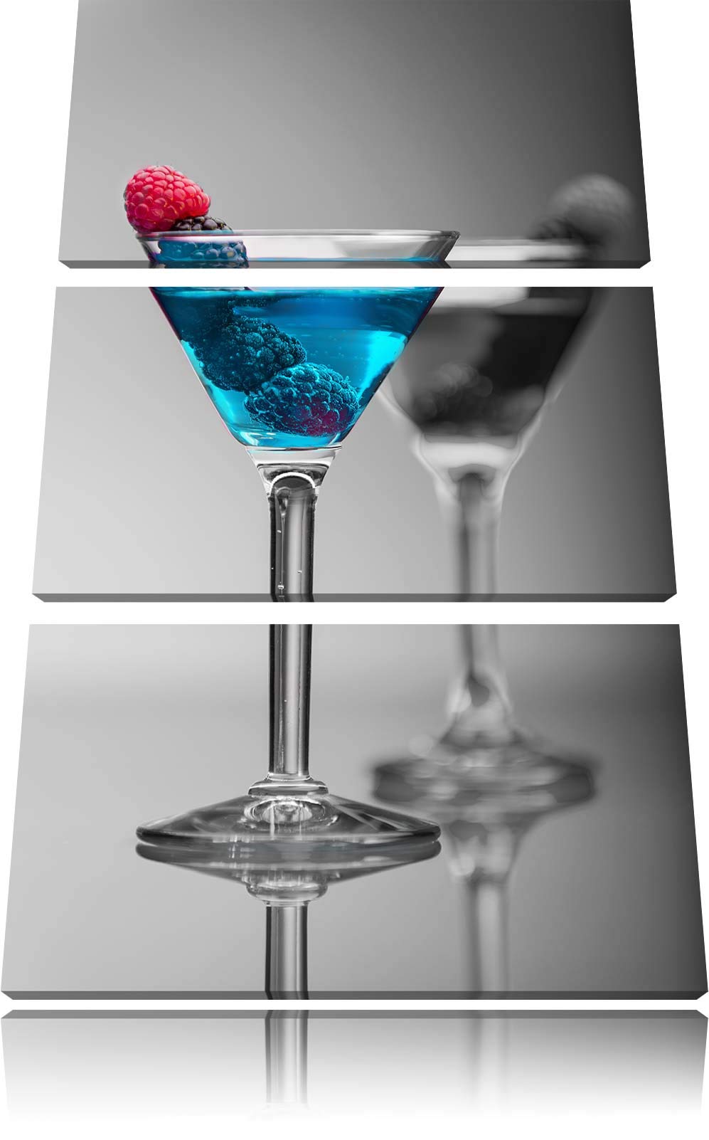 Pixxprint Leckere frische Cocktails als Leinwandbild | Grösse: 3 Teilig (120x80) | Wandbild| Kunstdr