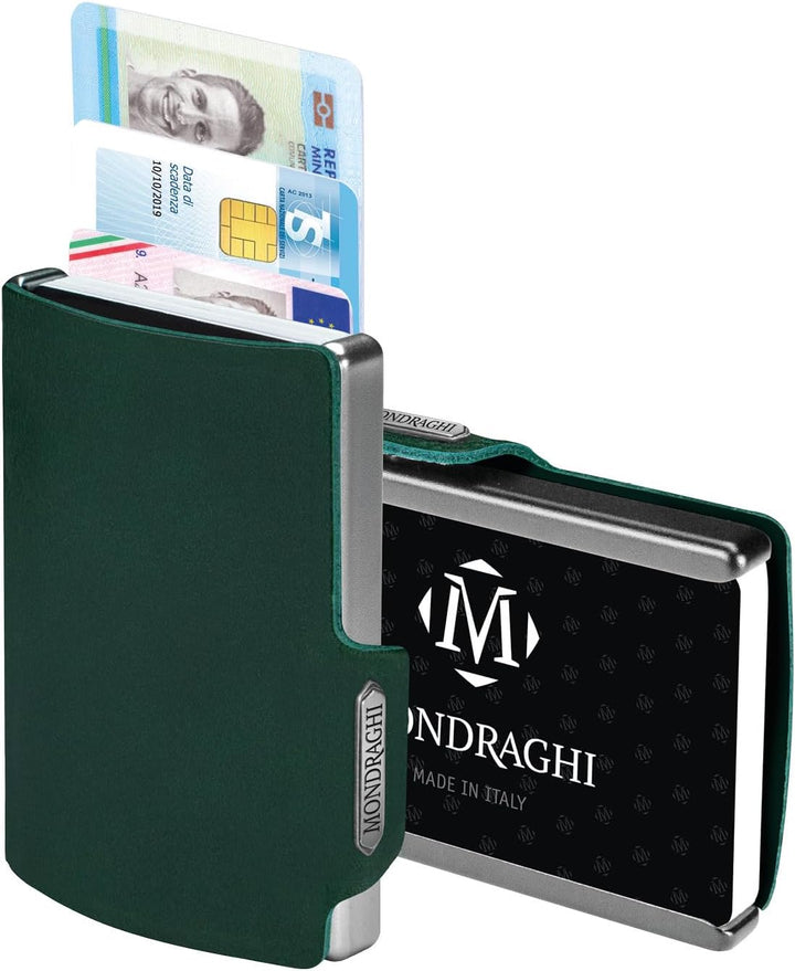 Mondraghi Miniwallet aus echtem Leder Leicht und handlich. Schlanker Geldbeutel für Kreditkarten, Ba