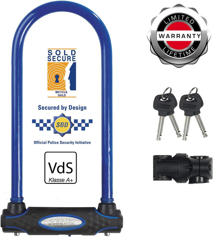MASTER LOCK Bügelschloss [Schlüsselschloss] [mit Halterung] [Zertifiziertes Fahrrad Schloss - Secure