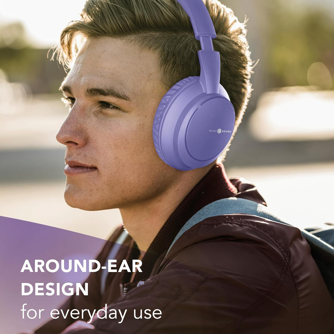 Music Sound Boost, Kabellose Around-Ear-Kopfhörer mit integriertem Mikrofon, 3 EQ-Modi, bis zu 8 Stu