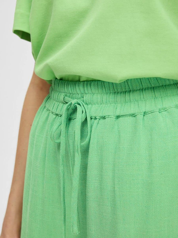 MAMALICIOUS Damen Slfviva-gulia Hw Long Linen Pant Noos 34 Absinthe Green, 34 Absinthe Green