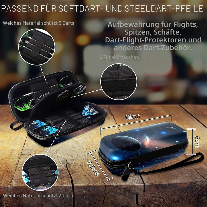 Seydrey Dart Tasche Dartpfeile Dart Zubehör für 6 Stück Dartpfeile mit Kunststoffspitze Dart Hülle f