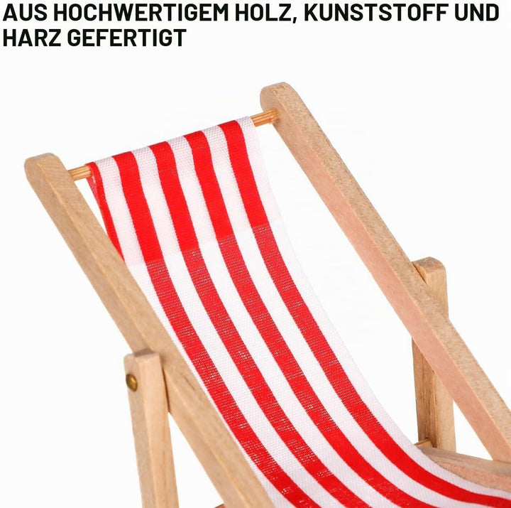 9 Stück Miniatur-Stranddeko Set: Palmen, Sonnenschirme, Liegestühle, Getränke Und Runder Tisch Für D
