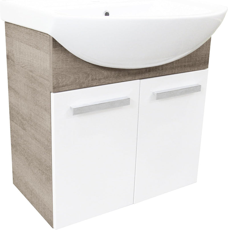 FACKELMANN Waschtischunterschrank A-VERO/Badschrank mit gedämpften Scharnieren/Masse (B x H x T): ca