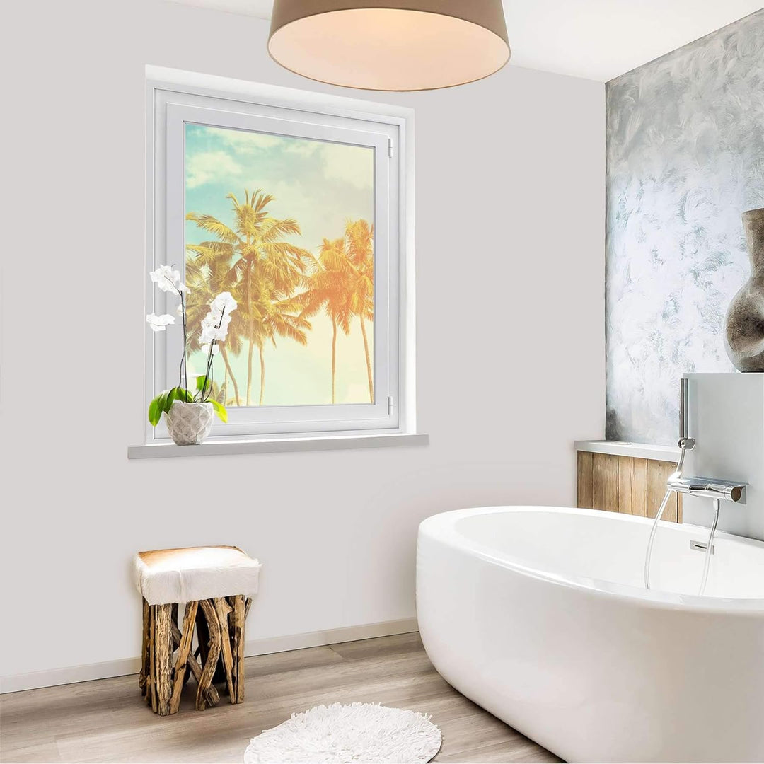 Fensterfolie Sonnenschutz I Hochwertige Folie für Fenster - selbsthaftend I Dekofolie für Bad, Küche
