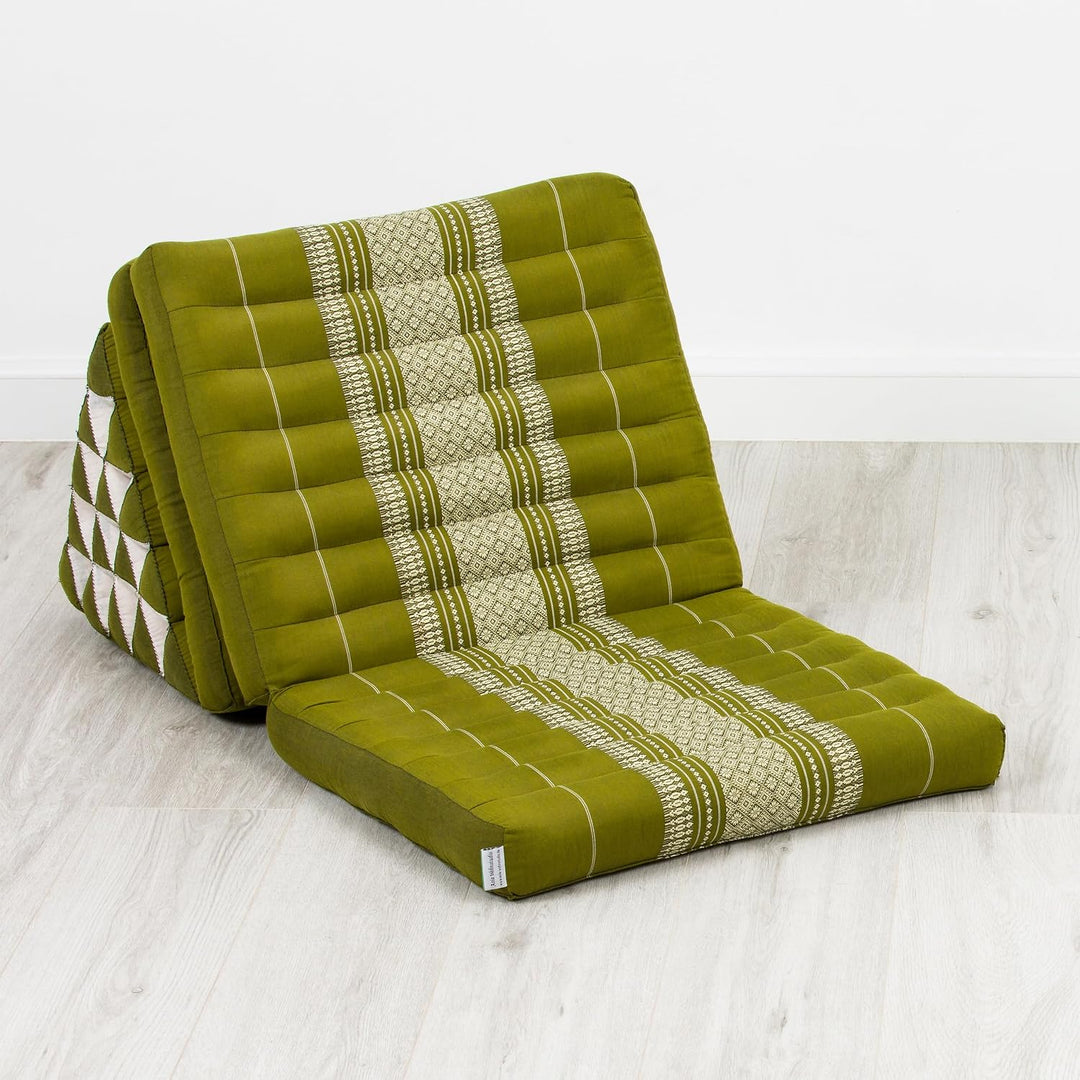 livasia Thaikissen 3 Auflagen extrahoch - 185x55x8cm - Dreieckskissen mit Klappmatratze, Kapok, Jumb