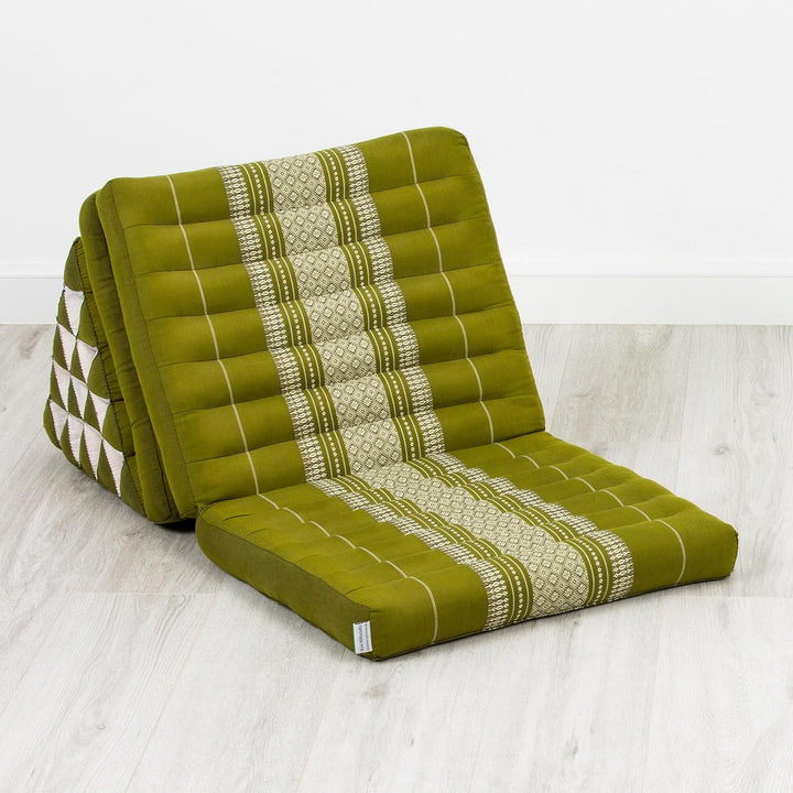 livasia Thaikissen 3 Auflagen extrahoch - 185x55x8cm - Dreieckskissen mit Klappmatratze, Kapok, Jumb