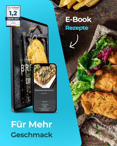 Brendo Edelstahl Fleischklopfer - Ideal für alle Fleischsorten mit Flacher & zackiger Schlagfläche I