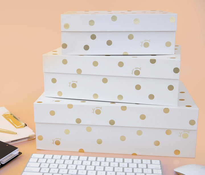 Kate Spade New York Dekorative Aufbewahrungsboxen mit Deckel, 3 Stück, stabile Organizer-Aufbewahrun