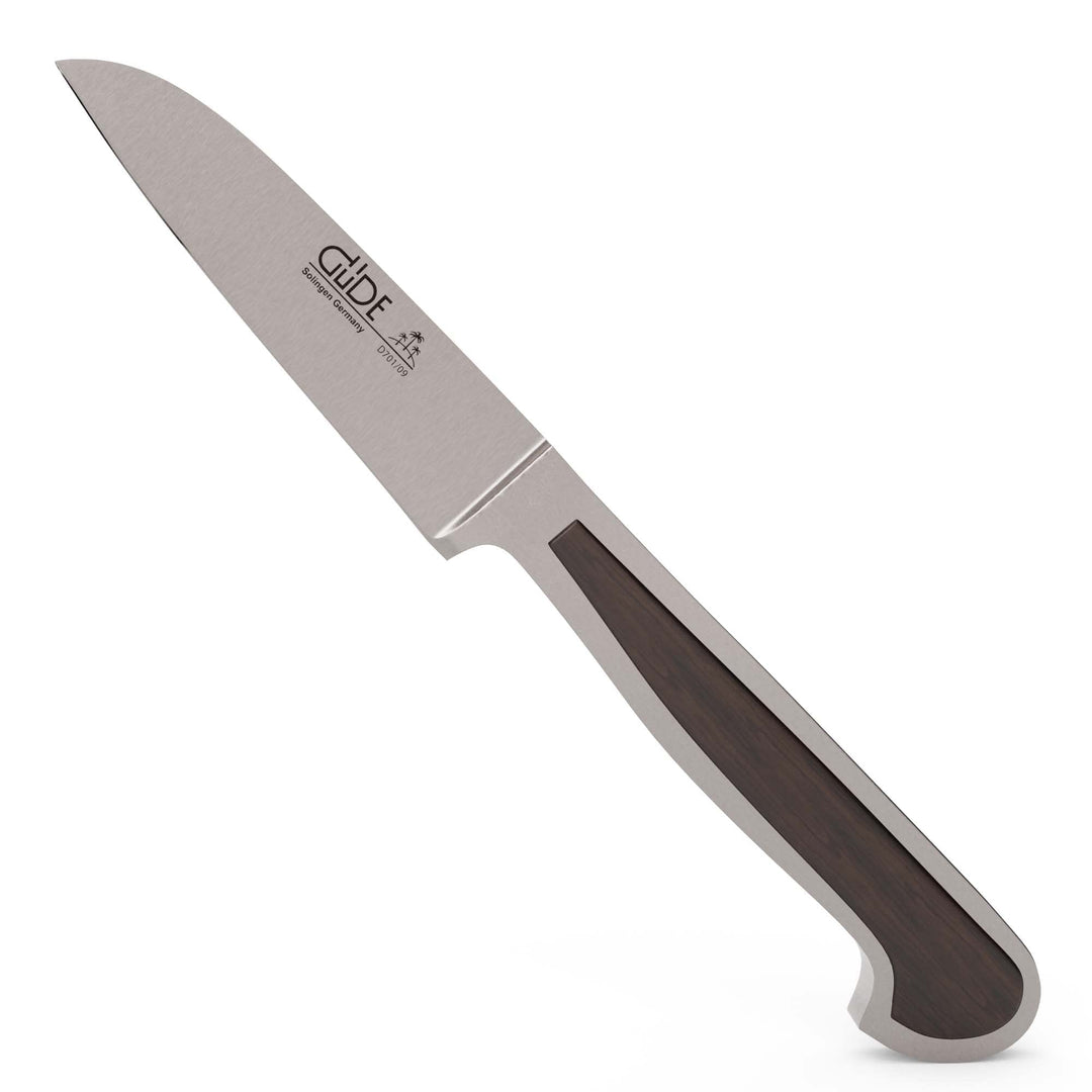GÜDE Solingen - Gemüsemesser geschmiedet, 9 cm, Grenadill, DELTA, Handmade Germany, Braun
