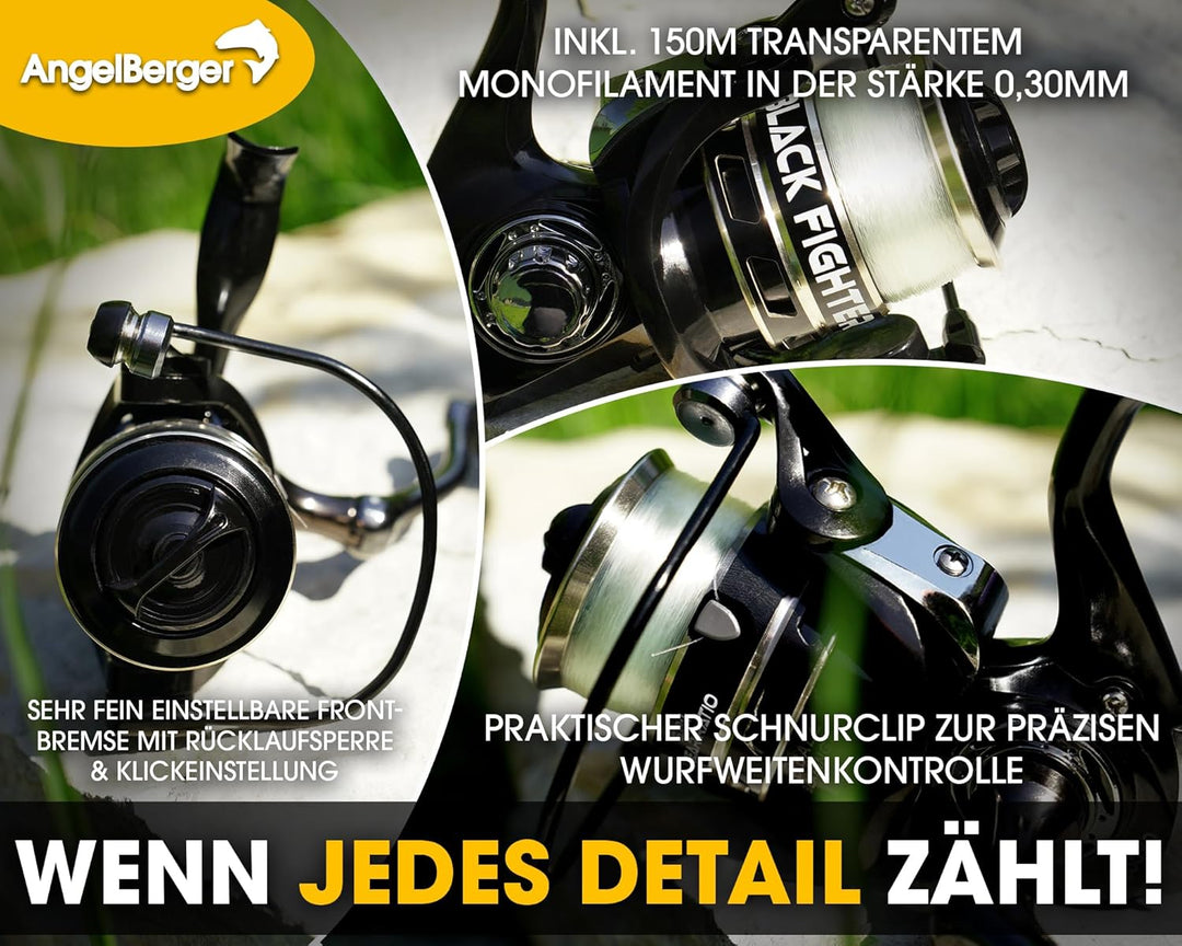 Angel-Berger Feeder Angelset Feederrute Rolle mit Zubehör Futterkorb Angelrute
