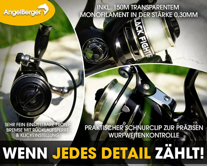 Angel-Berger Feeder Angelset Feederrute Rolle mit Zubehör Futterkorb Angelrute