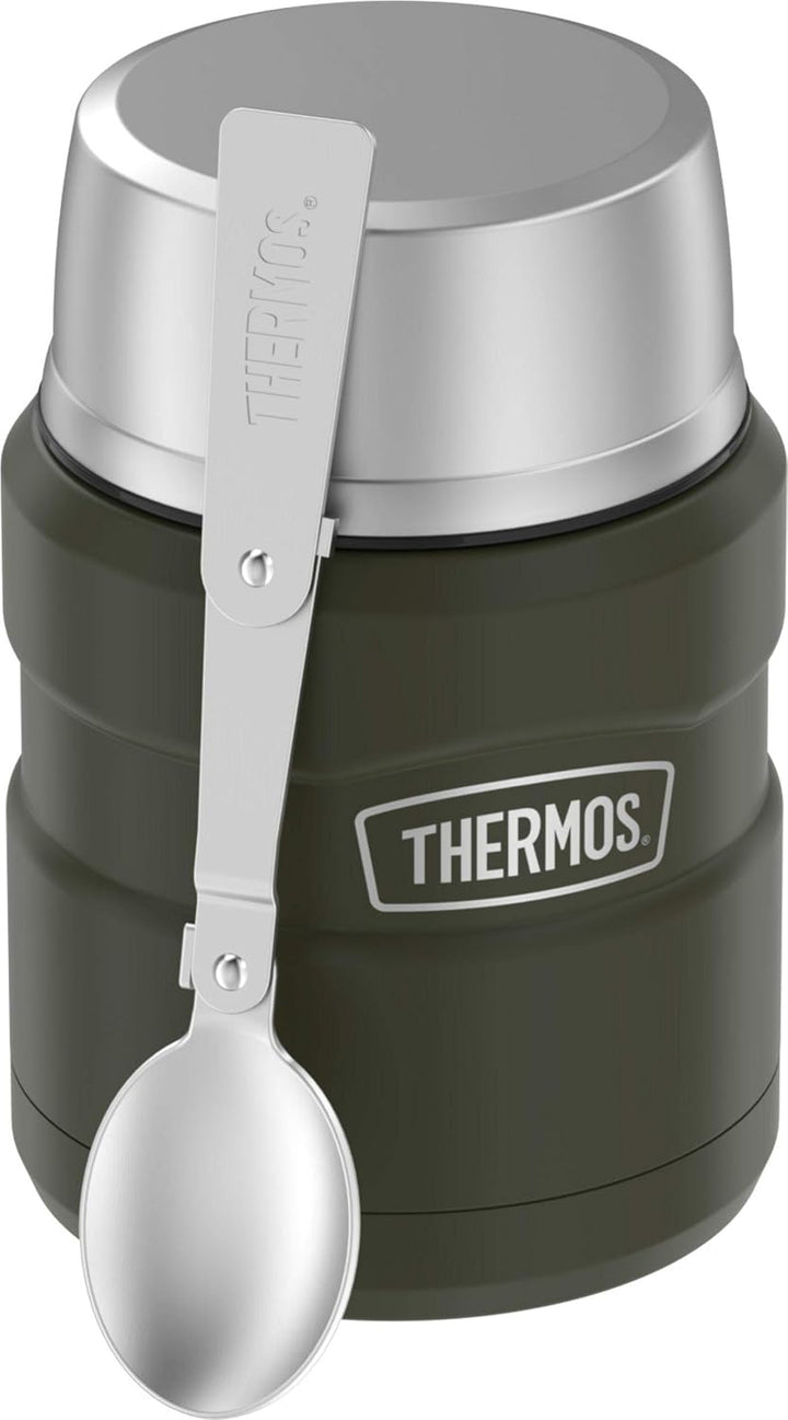 Thermos SK3000AGTRI4 King Food Jar mit Klapplöffel, Edelstahl, Armeegrün Armee-grün, Armee-grün