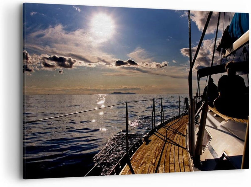 Bilder auf Leinwand 100x70cm Leinwandbild Kroatien Yacht Segeln Segelboot Gross Wanddeko Bild Schlaf